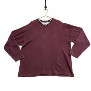 Point Zero Technology Men's Burgundy V-Neck Sweater XL